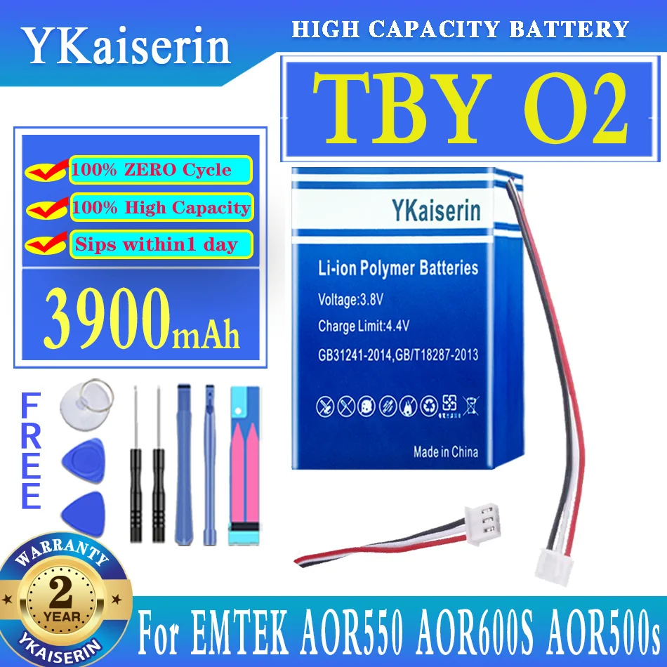 

Сменный аккумулятор ykaisсеребрин TBY O2 на 3900 мАч для EMTEK AOR550 AOR600S AOR500s