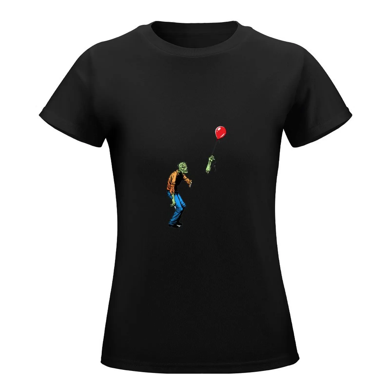 Sad Zombie and Balloon T-Shirt summer clothes vintage clothes shirts graphic tees Blouse summer clothes for Women