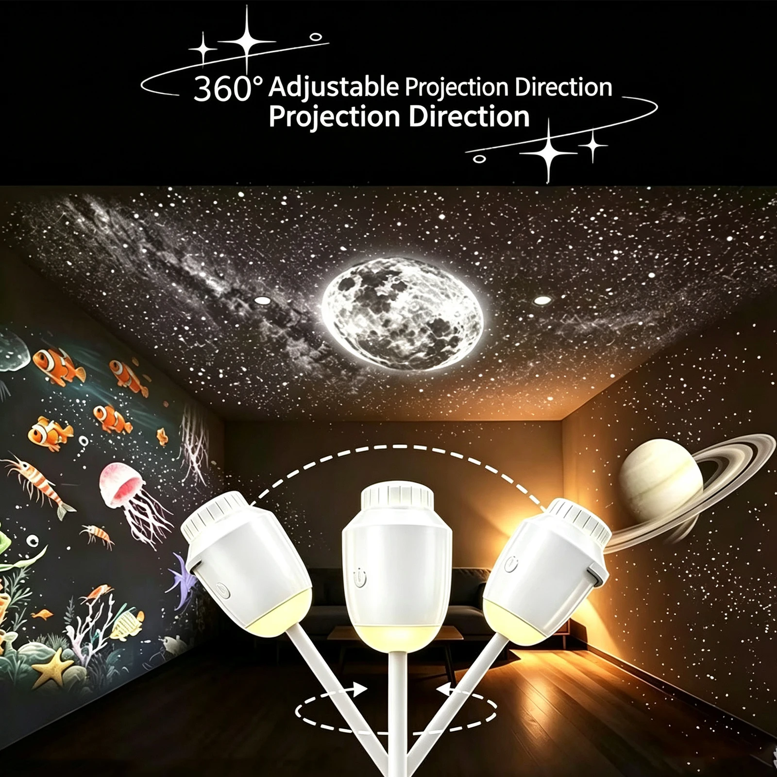 Galaxy Star Projector 360 Rotating Space Projectors Night Light Starry Sky Projectors Lamp Birthday Gifts for Adults Girls Boys