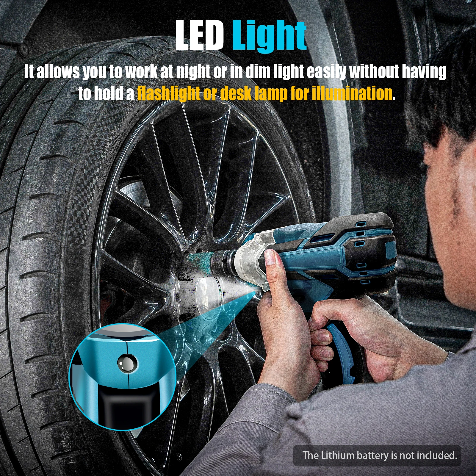 Avvitatore elettrico a doppio uso senza spazzole 4000 giri/min Kit avvitatore a percussione promemoria livello batteria con illuminazione a LED Strumenti di rimozione fai-da-te