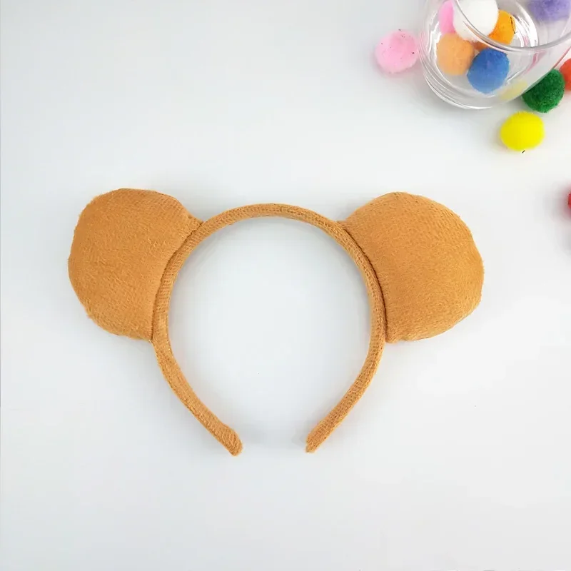 Erwachsene Kinder Party Gelb Affe Ohr Stirnband Krawatte Schwanz Für Junge Mädchen Frauen Geschenk Tier Haar Bands Plüsch Halloween Kostüm Cosplay