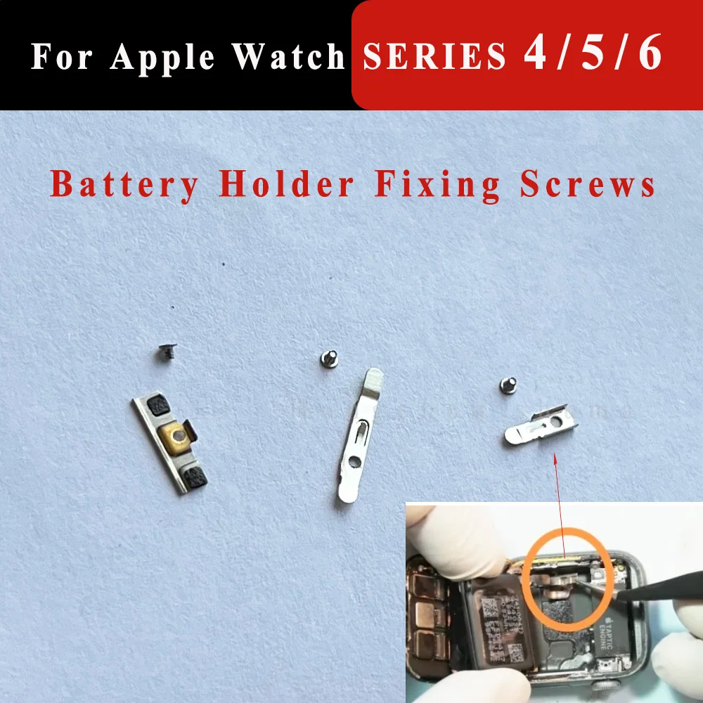 For Apple Watch Battery Socket Holder Fixing Screws iron Series 4 5 6 40mm 44mm Replacement Repair Parts