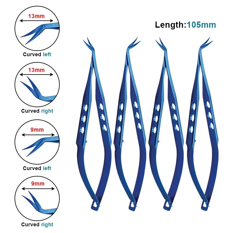 Four Type Choices Castroviejo Corneal Scissors Titanium Alloy Ophthalmic Surgical Instrument