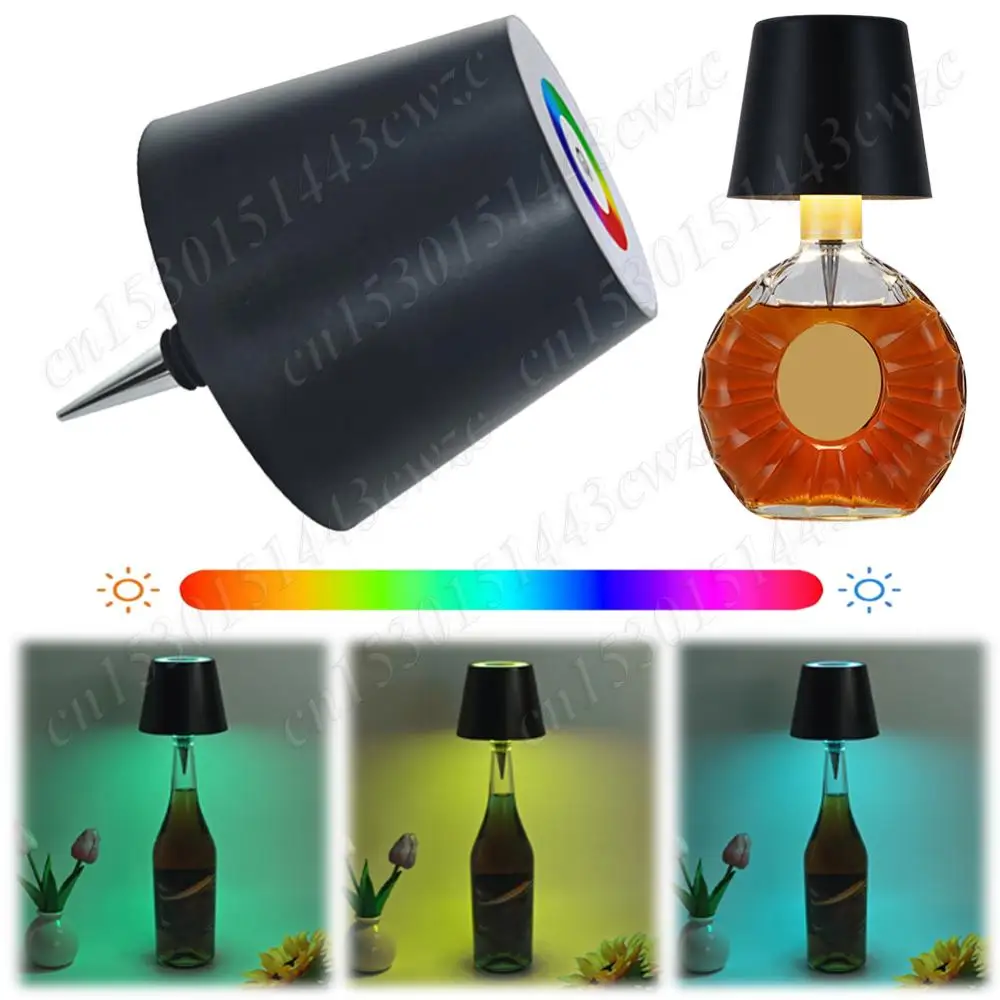 

LED Wine Bottle Lamp Touch Stepless Dimming Wireless Desk Lamp Rechargeable LED Creative Wine Bottle Lamp Portable Desk Lamp