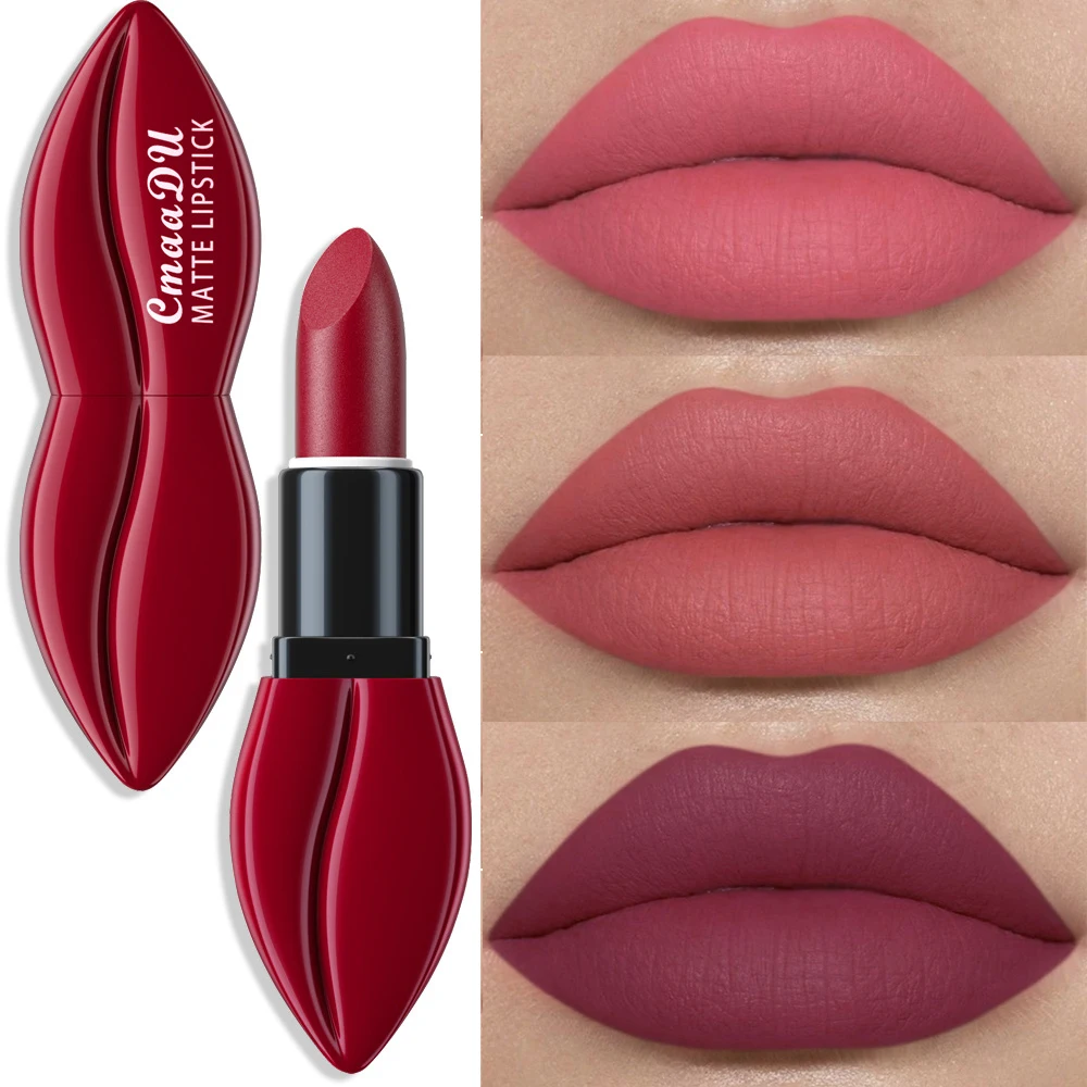 Natural Smooth Matte Waterproof Velvet Nude Batom Sexy Red Brown Lip stick Pigmentos Maquiagem Lipgloss Longa Duração Profissional