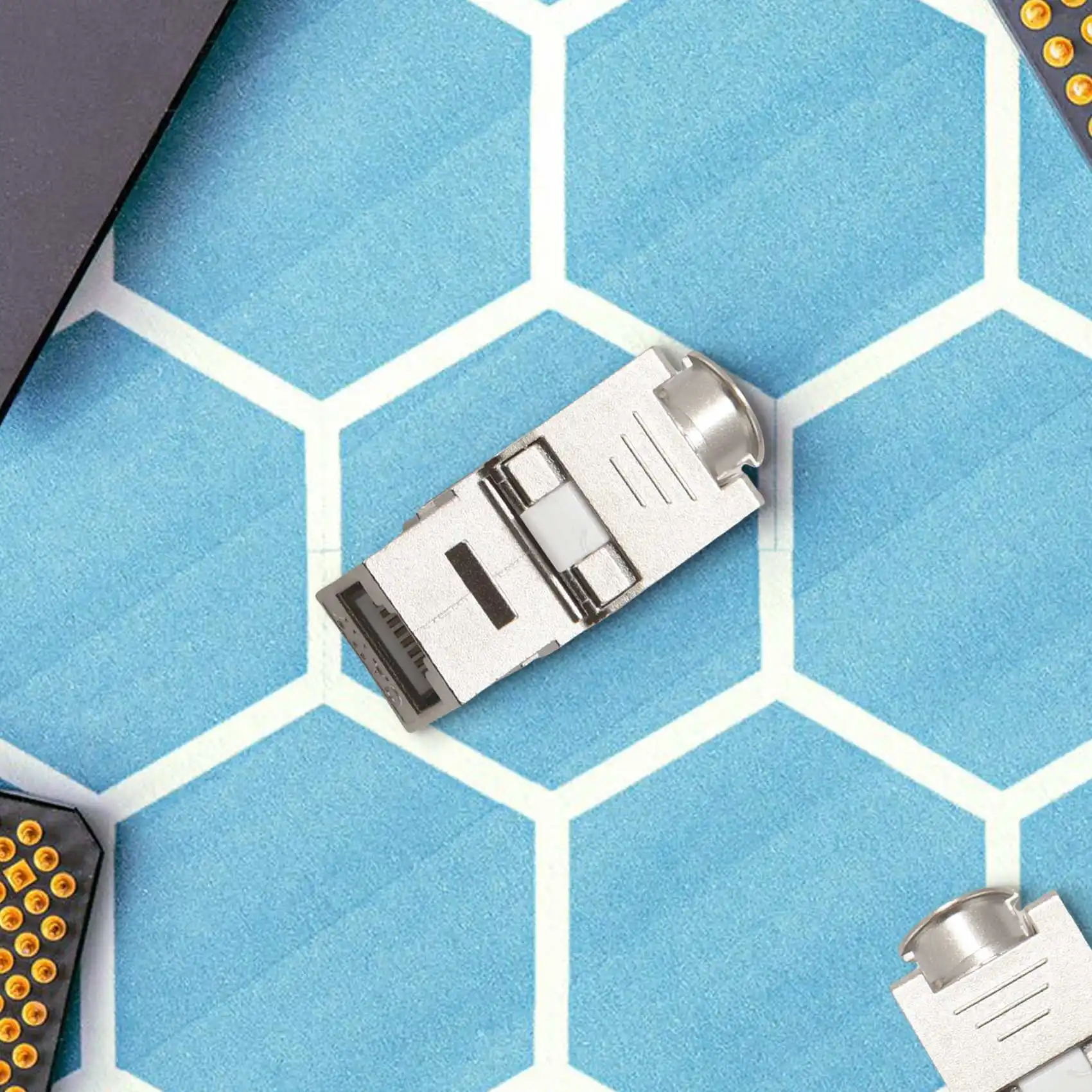 

A17Z 12 Pcs RJ45 Keystone Cat7 Cat6A Shielded FTP Zinc Alloy Module Network Keystone Jack Connector Adapter 10GB Network