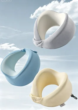 Ergonomic Washable pressure relief Neck Pillow With EVA  Box   for Airplane Car Office Nap