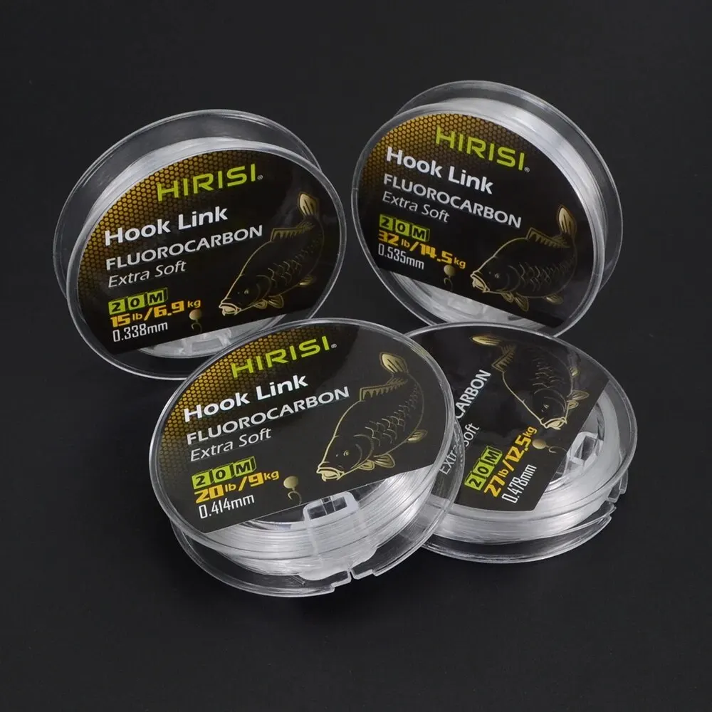 Hirisi 20m Carp Fishing Super Stiff Fluorocarbon Hooklink Fishing Line for Carp Chod Rig 15lb 20lb 27lb 32lb Clear image 5
