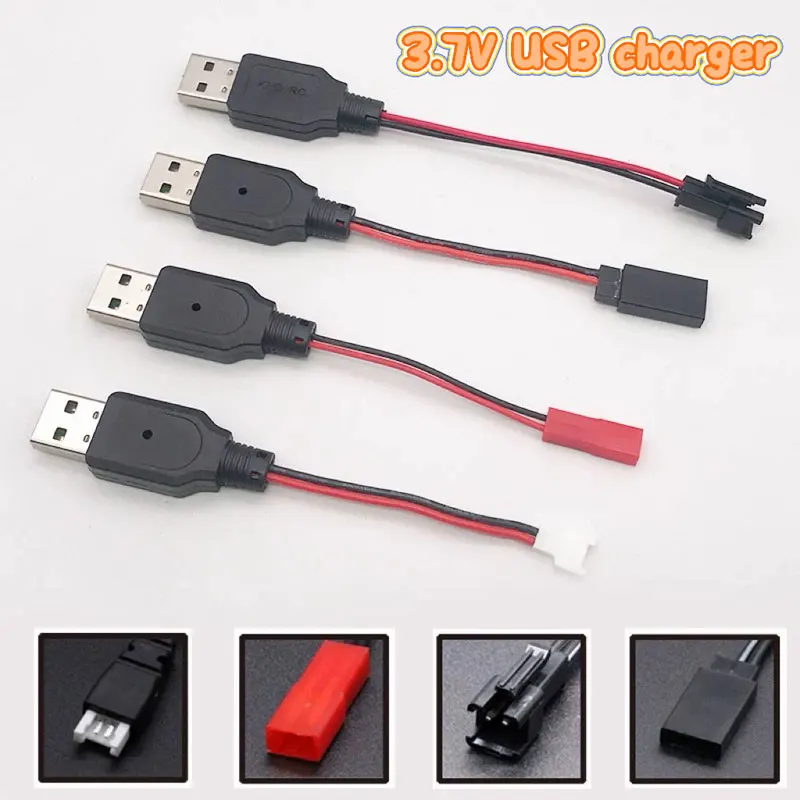 Electric toy gun battery USB charging cable 3.7v/7.4v drone off-road remote control car charger 2/4 holes
