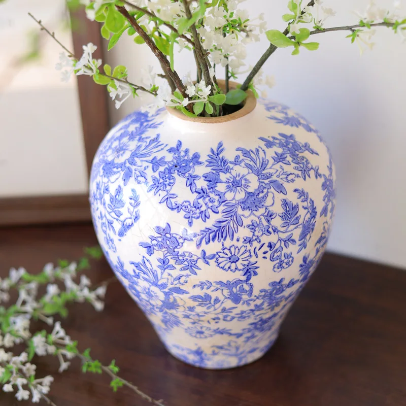 Old ceramic vase medieval high-end vase hydroponic flower arrangement ornament living room ornament