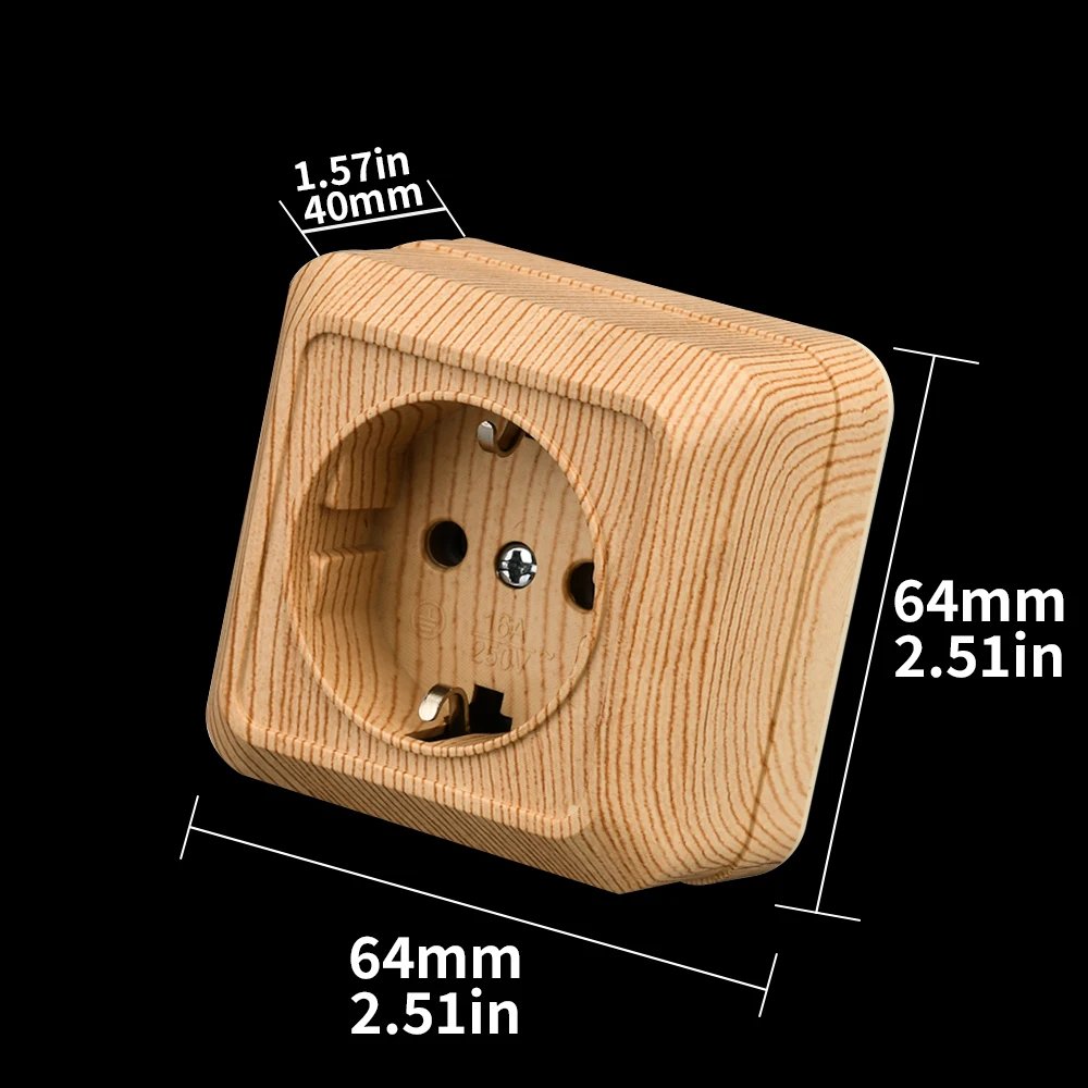 Wood Wall Surface Socket for Outdoor Use