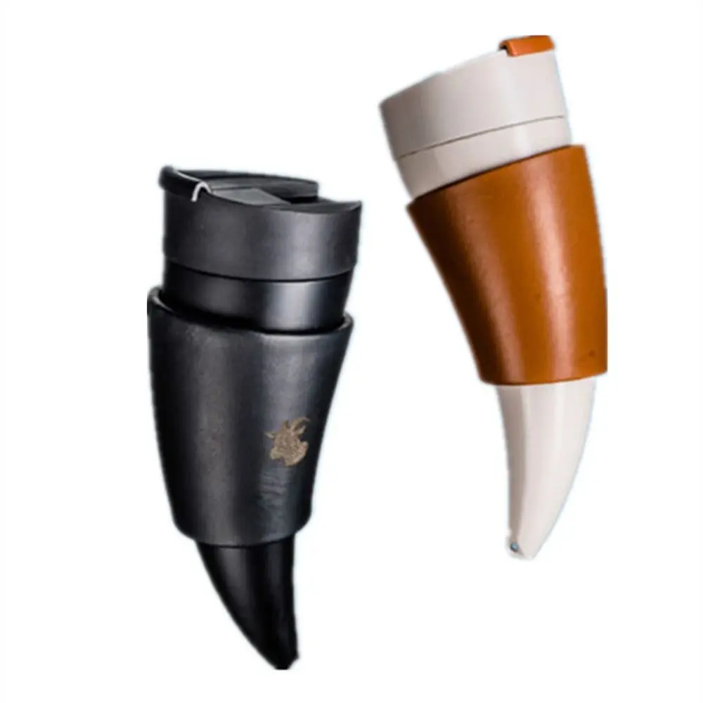 High Quality 230ml Liner Vacuum Coffee Cup Sheep Horn Insulation Cups Goat Horn Coffee Mug