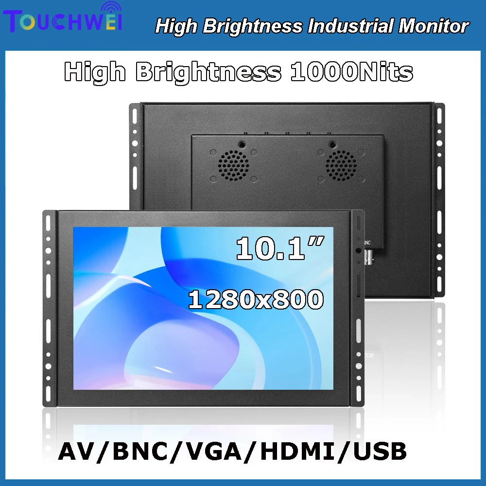 

TOUCHWEI 10.1 Inch Open Frame Style Sunlight Readable 1000 Nits Touch Screen Monitor 1280*800 Resolution VGA for HDMI USB