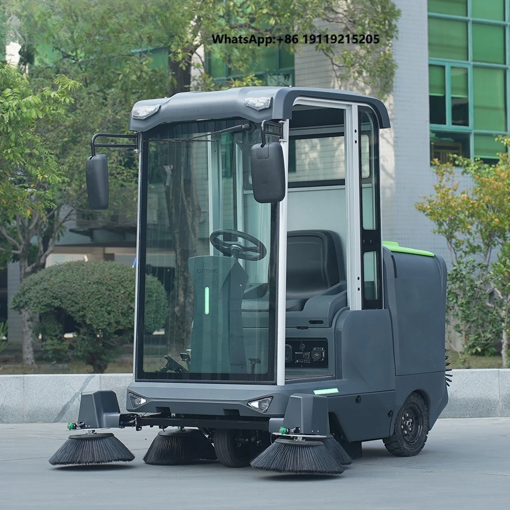 Ride-On Electric Street Leaf Collecting Sweeper with 48V100AH Battery and 5-8 Hours Working Time for Hotels & Resorts