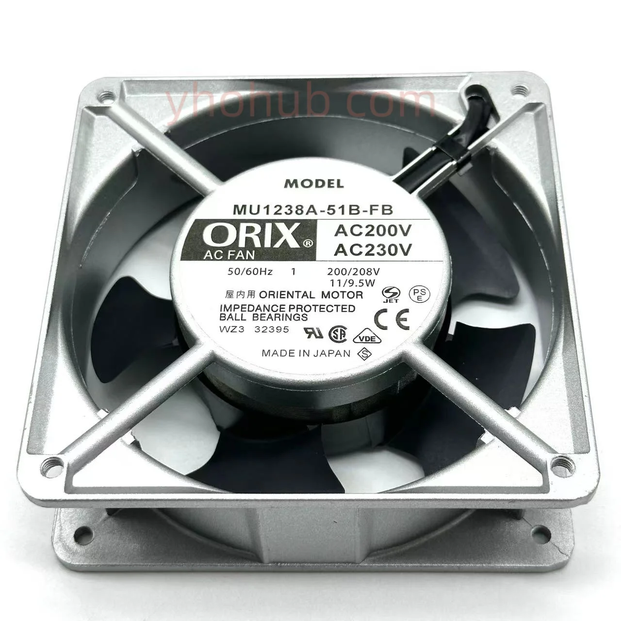 

ORIX MU1238A-51B-F8 AC 220V 230V 11/9.5W 120x120x38mm Server Cooling Fan