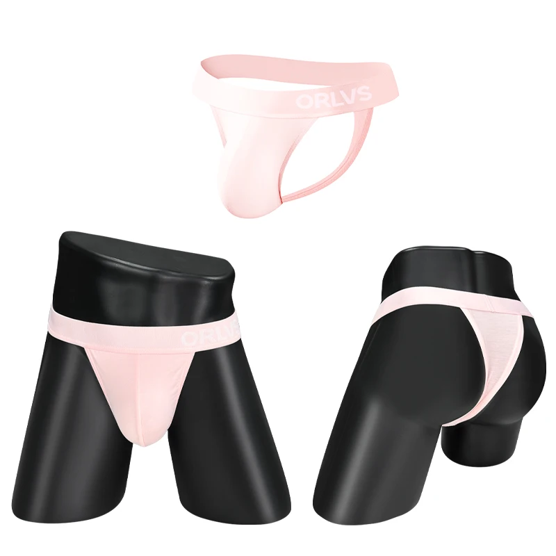

2PCS ORLVS Sissy Thong Men Gay Jockstrap Modal Sexy Bikini Underwear Breathable Men Lingerie Underpants G Strings Cueca Thongs