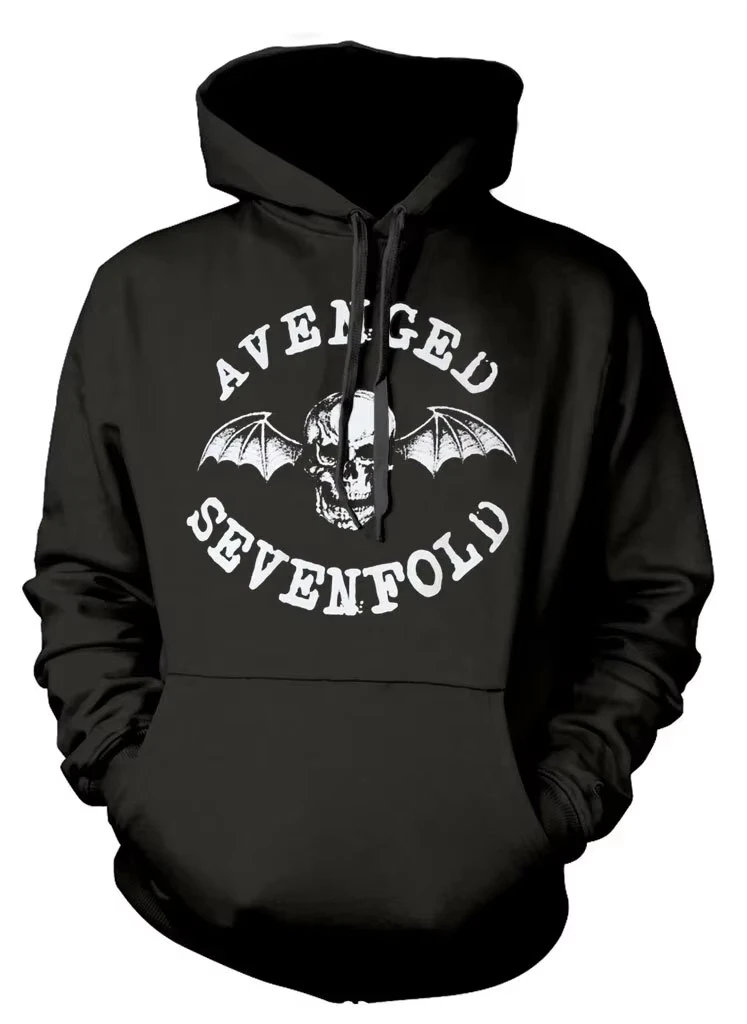 2025 Avenged Sevenfold Logo Black Pull Over Hoodie High-end Luxury Is for Both Men and Women Top Y2k