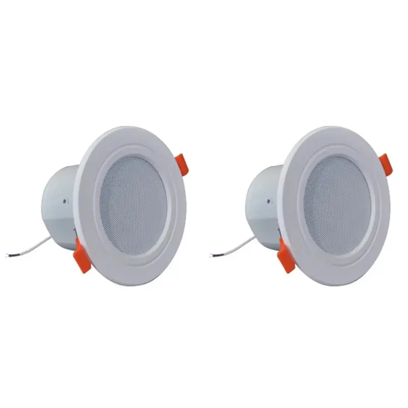 

B68C 2 шт. 3-дюймовые потолочные домашние колонки 10 Вт, влагозащищенные, полнодиапазонные, с защитным кожухом, модная домашняя аудиосистема, белые