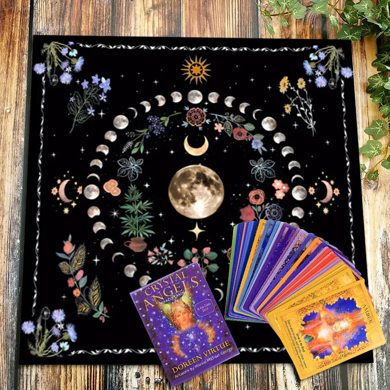 1pc Tarot Card Tablecloth Card Game Table Cover Altar Card Mat Witchcraft Astrology Supplies Wall Hanging Cloth Altar Decor