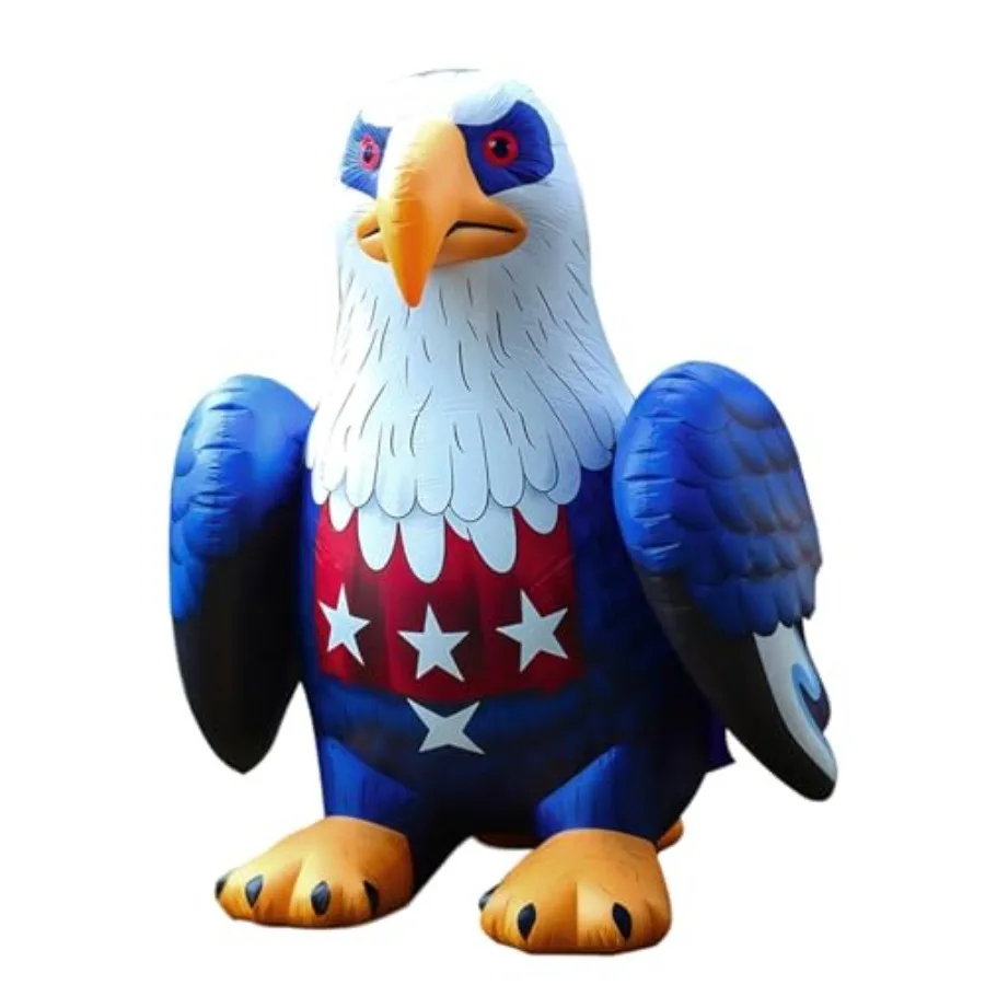 

Outdoor 4th of July decoration: inflatable bald eagle, PVC material, red-white-blue color scheme, weather-resistant LED lightin