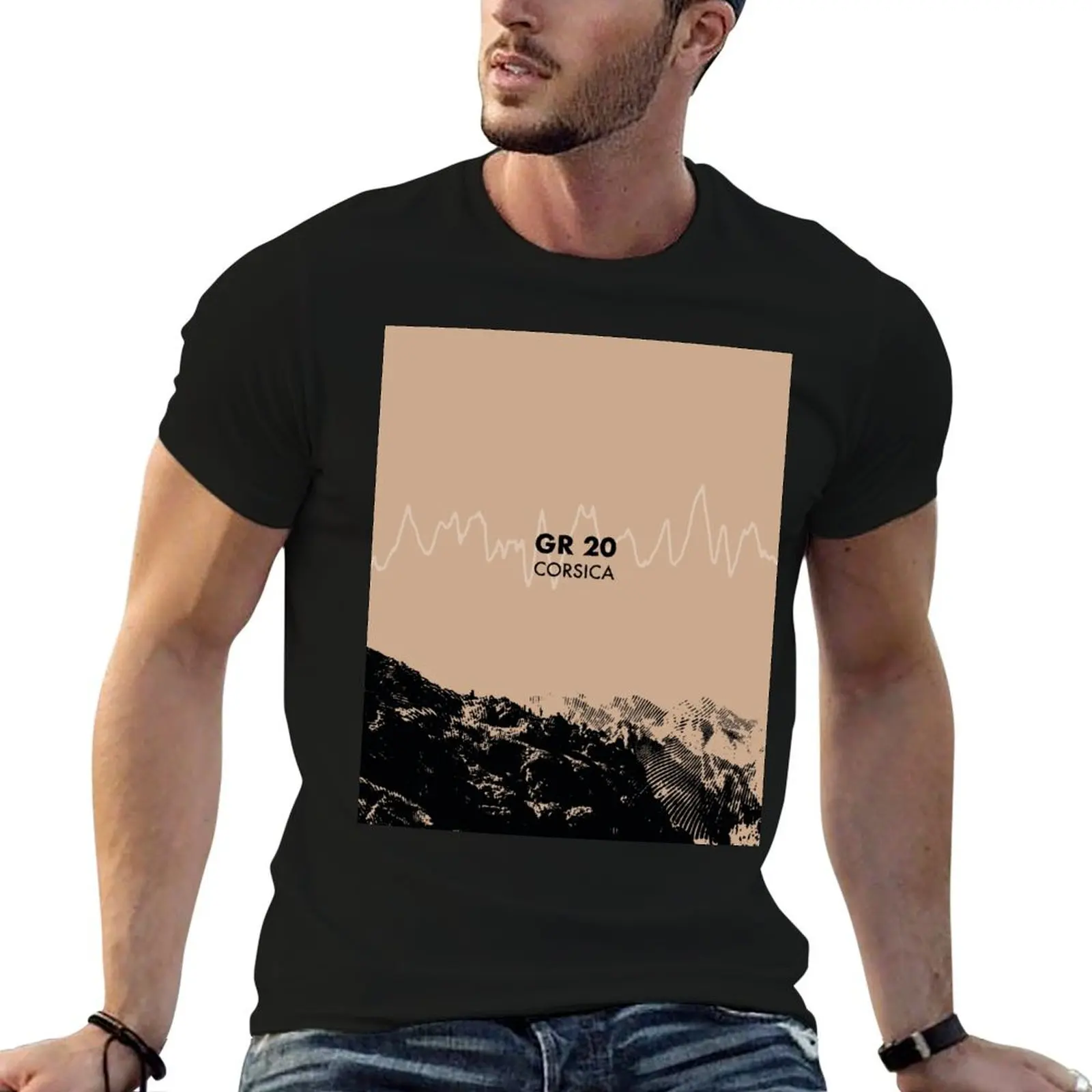 The GR 20 Elevation Art - Brown T-Shirt man t shirt graphic man t shirt designer man t shirts for men casual T-shirt