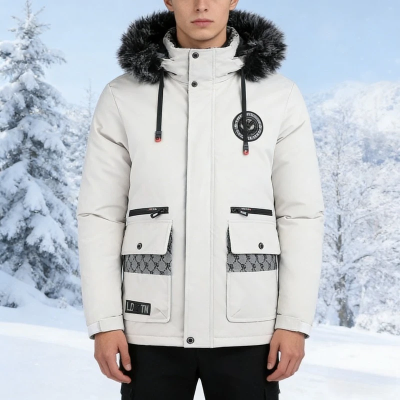 

Men's Fall And Winter Casual Fashion Trend With The Hooded Cotton Jacket Windproof Padded Cold Pure Color Simple Cotton Clothing