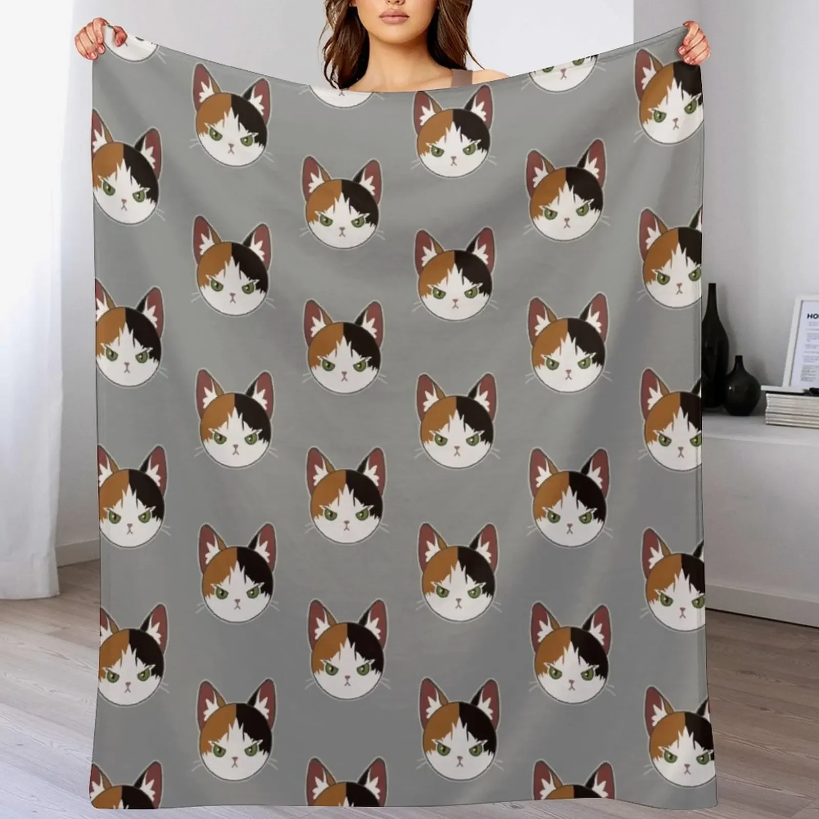 Calico cat Throw Blanket Luxurious Soft Fuzzy Blanket for Sofa Bed