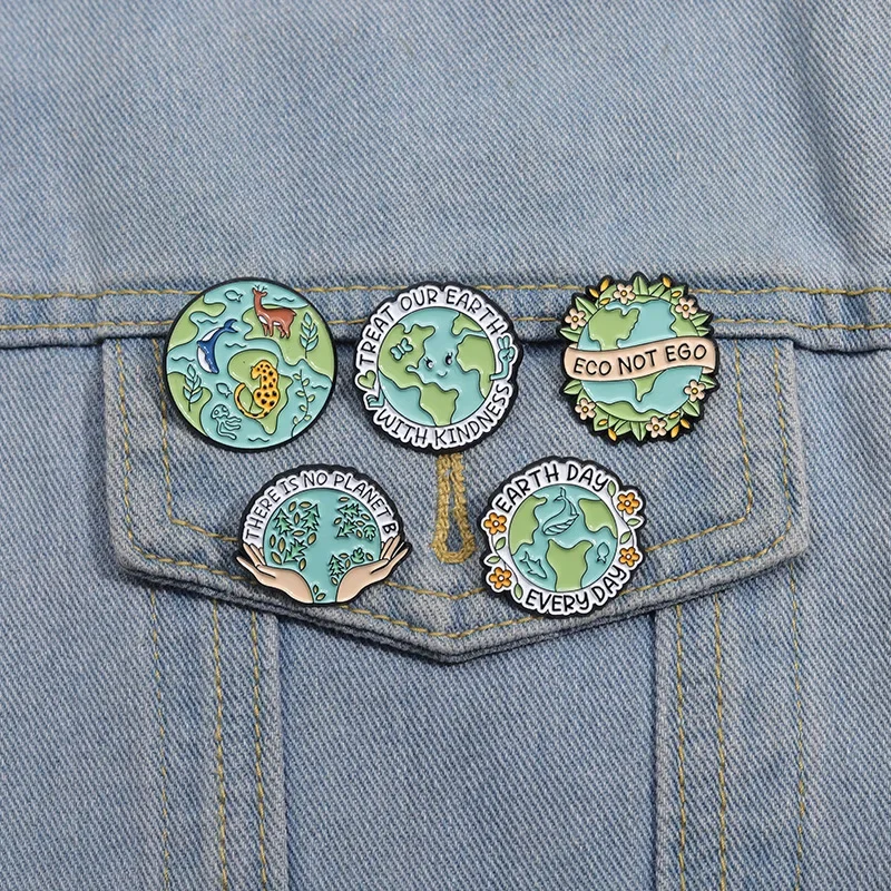 Protect The Earth Enamel Pin Custom THERE IS NO PLANET B Brooches Lapel Pins Badges Cartoon Funny Jewelry Gift for Friends