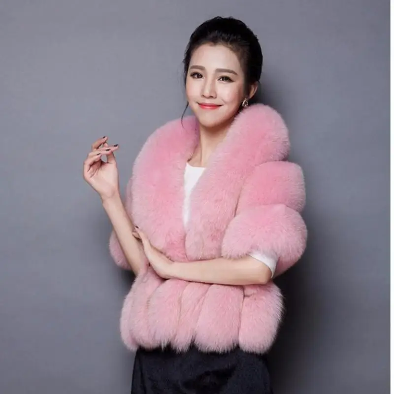 Classic Wedding Jacket Elegant Ladies 7 Colors Soft Fur Shawl Faux Fox Feathers Adult Bride Dress Female Cape Autumn Customized