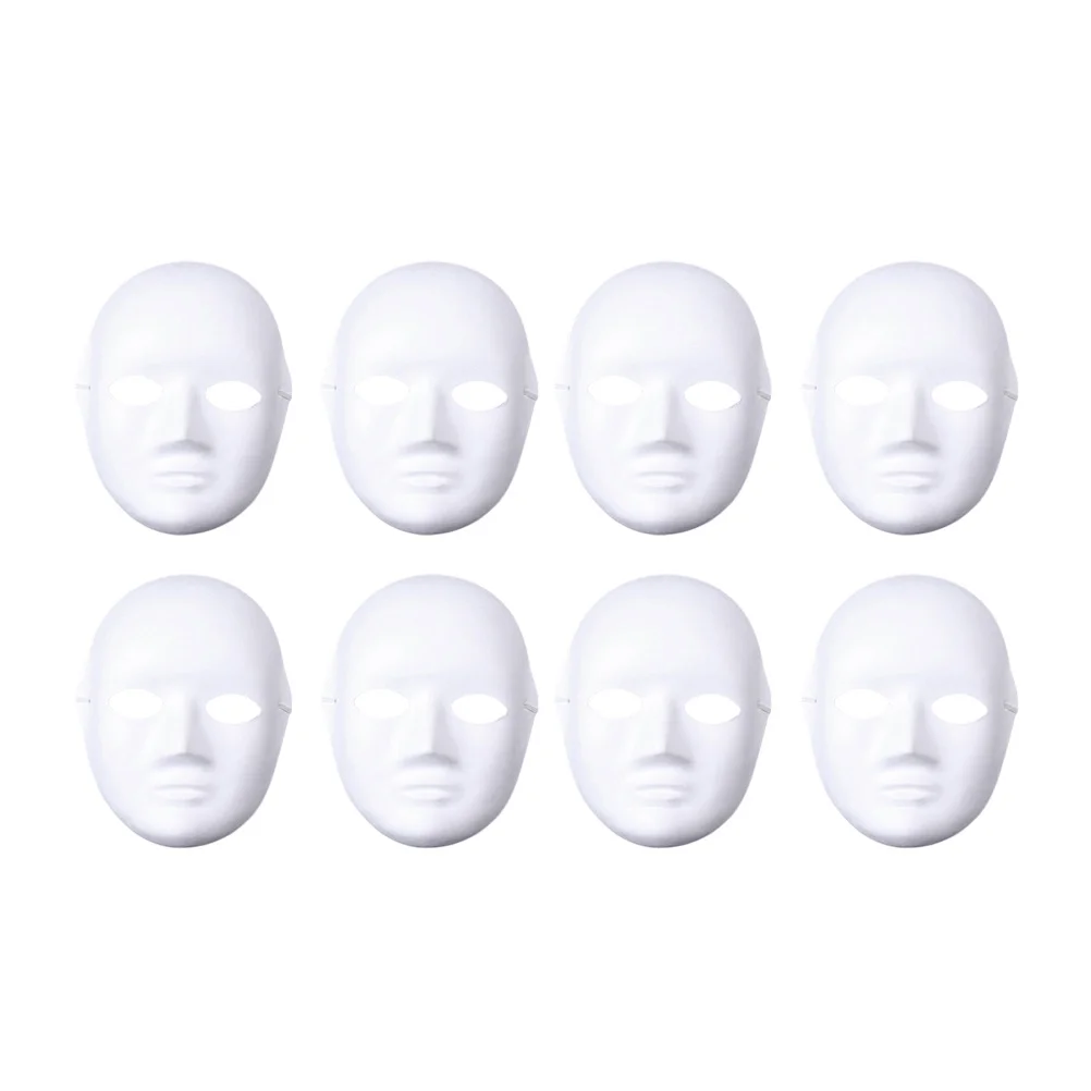 

8pcs DIY Blank Face Masks for Creative Graffiti Costume Pulp Painting Party Cosplay Women Girls Festival Supplies