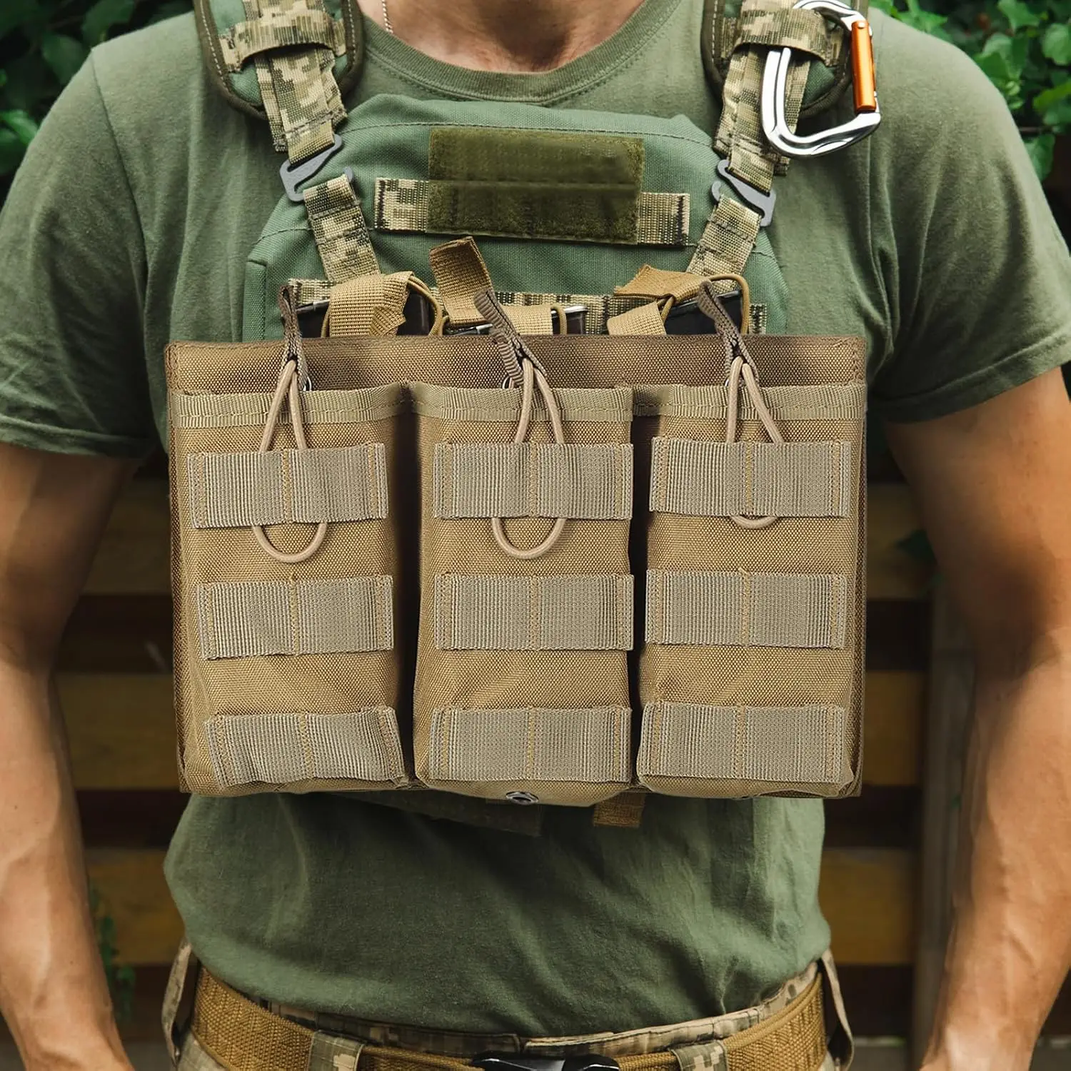 

Outdoor Multipurpose Open Top Triple Pouch, Modular Triple Open Top MAG Pouch, Nylon Universal Holster