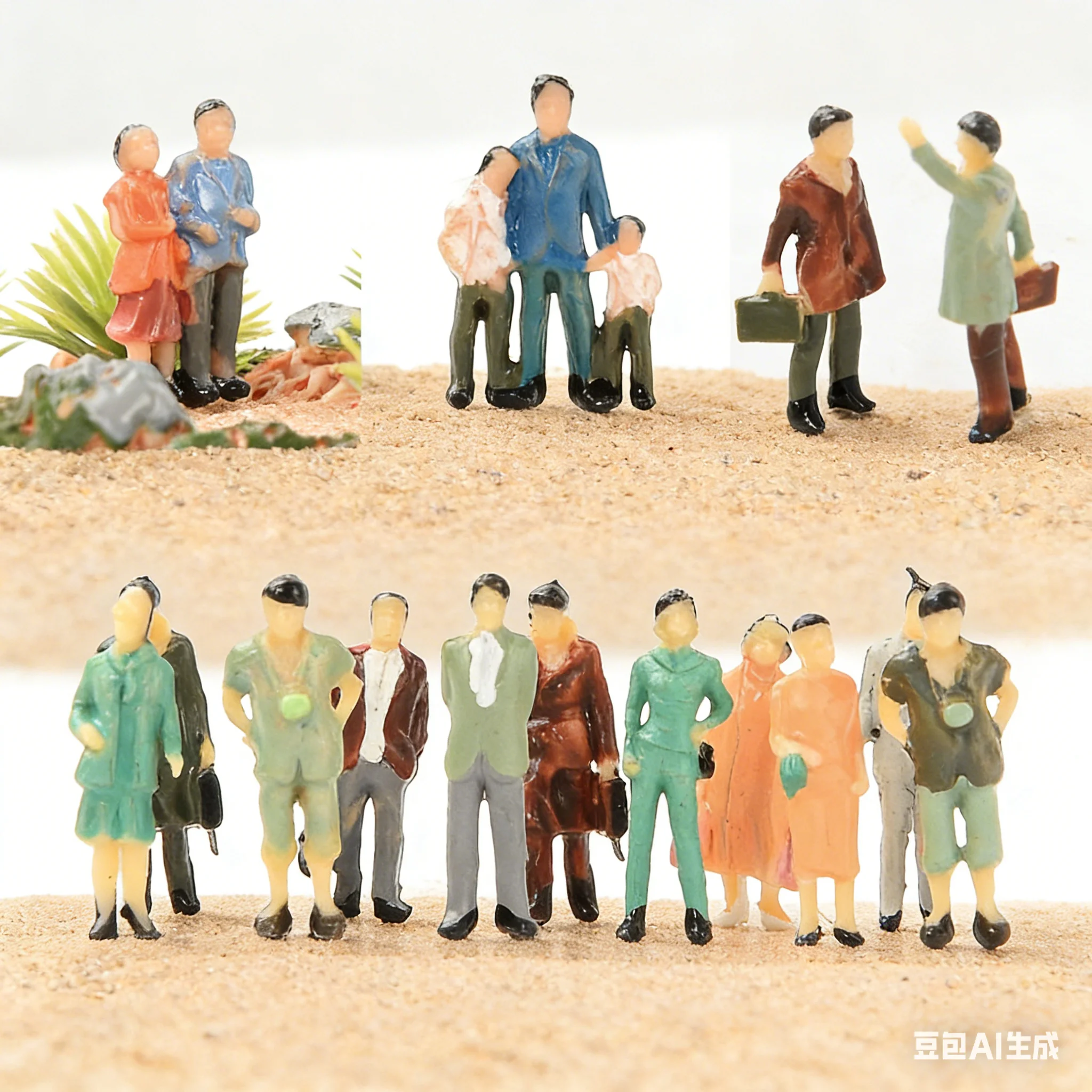 Miniature Colored People Figurines Tiny Human Figures Model for Sand Table Micro Landscape Diorama DIY Miniature Model Toy Decor