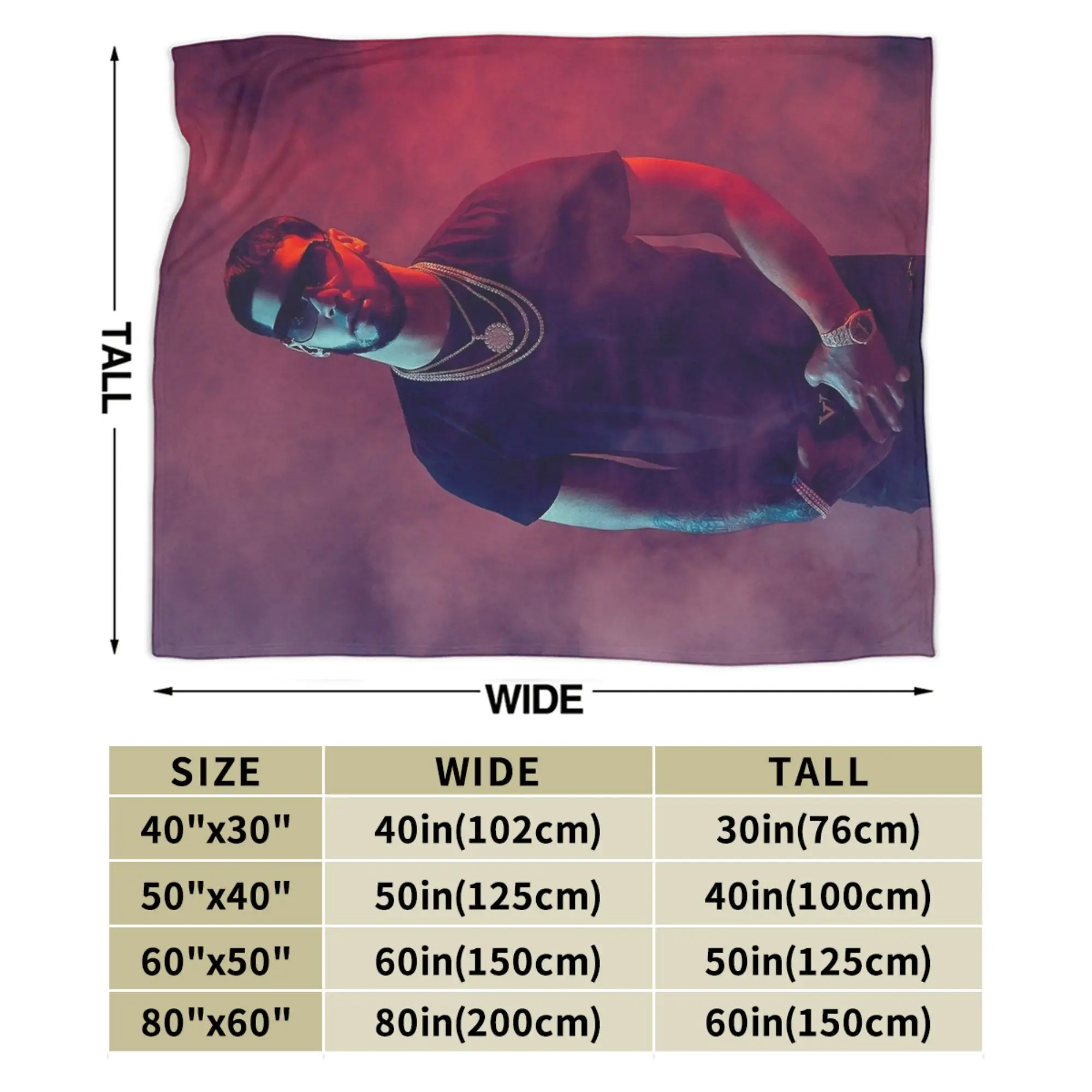 Anuel AA خمر مغني الراب ميرش بطانية سوبر لينة الدافئة رمي البطانيات لغرفة المعيشة 50x60 بوصة متعددة الحجم يلقيات والبطانيات #5