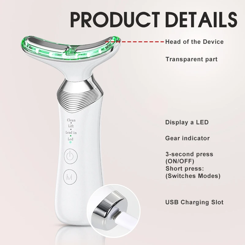 ネック美容リフティングマシン EMS光線療法 フェイシャルマッサージャー 引き締め 二重あご対策 しわ取り ネックリフティング美容器