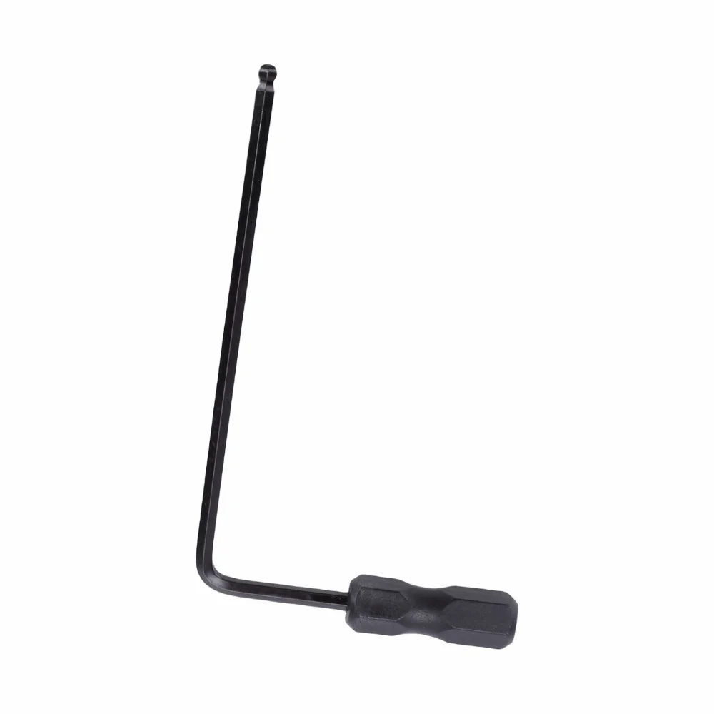 L Shape Truss Rod Wrench Extended Handle 5 mm(0.20 in) Size Guitar Hex Wrench Hex Design Black Color Neck Adjustment Tool