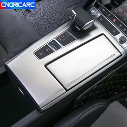 Car Styling Center Console Gear Shift Panel Decorative Frame Sticker For Audi A6 C8 2019 LHD Stainless Steel Accessories
