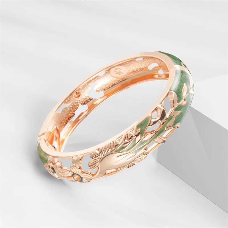 Double Bangles For Women 2PCS Female Women\'s Hand Bracelets African Jewelry Dubai Indian Designer Dual Bracelet Set Gifts Mother