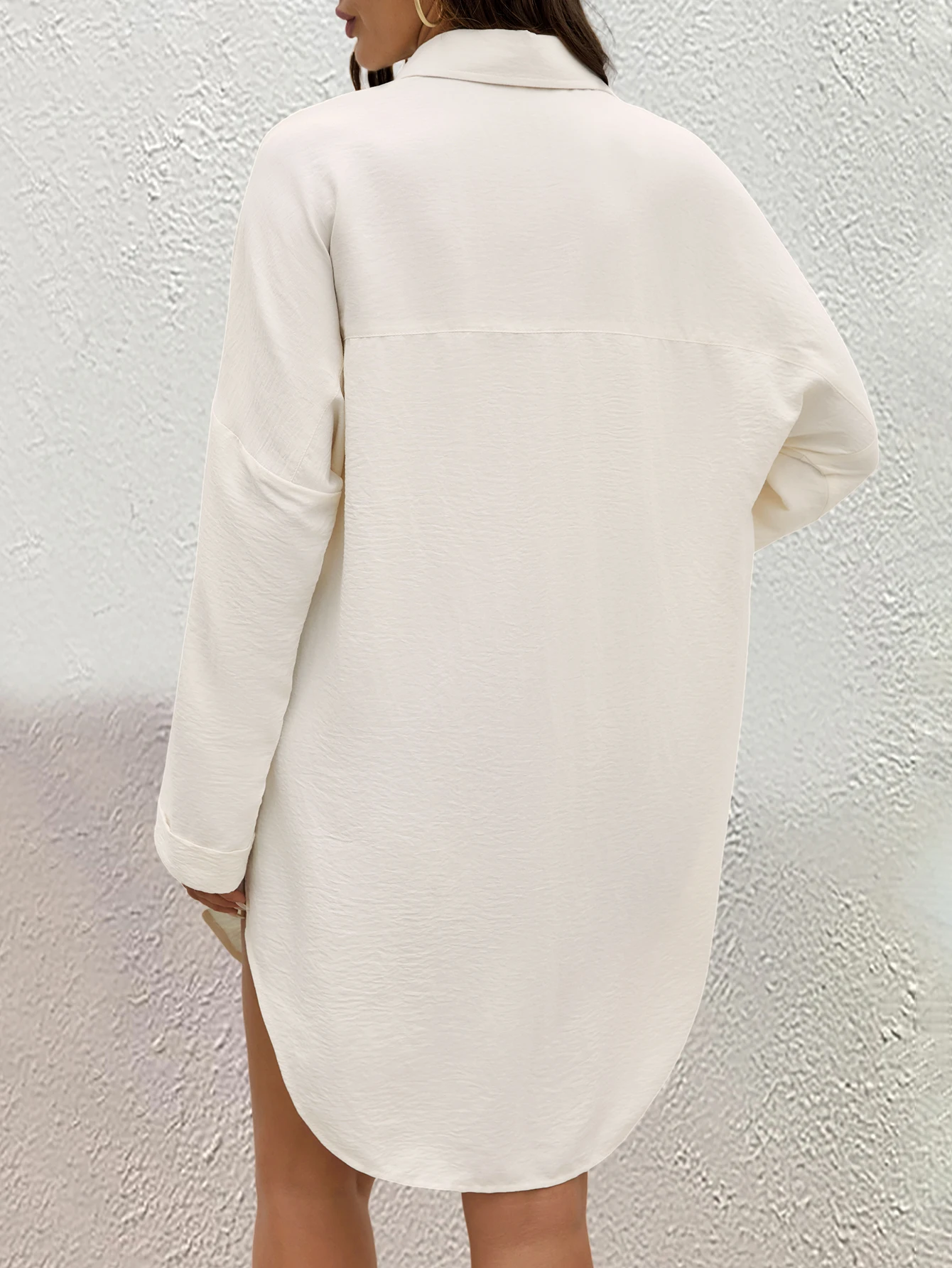 Modernes Badeanzug-Kittelhemd für Damen, Hemdoberteil mit Knöpfen