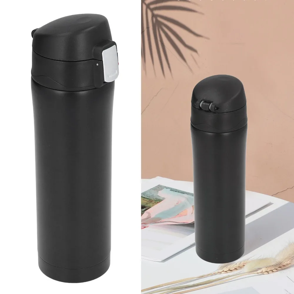 Easy Grip Rustless Bounce Lid Tumbler One Click Open Leakproof Lock Lock Buckle Cup 500Ml Vacuum Inner Insulated Cup Vehicle Use