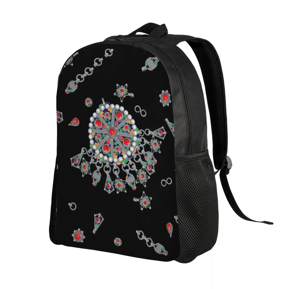 Customized Kabyle Jewelry Travel Backpack  School Laptop Bookbag Amazigh Africa Ethnic Style College Student Daypack Bags