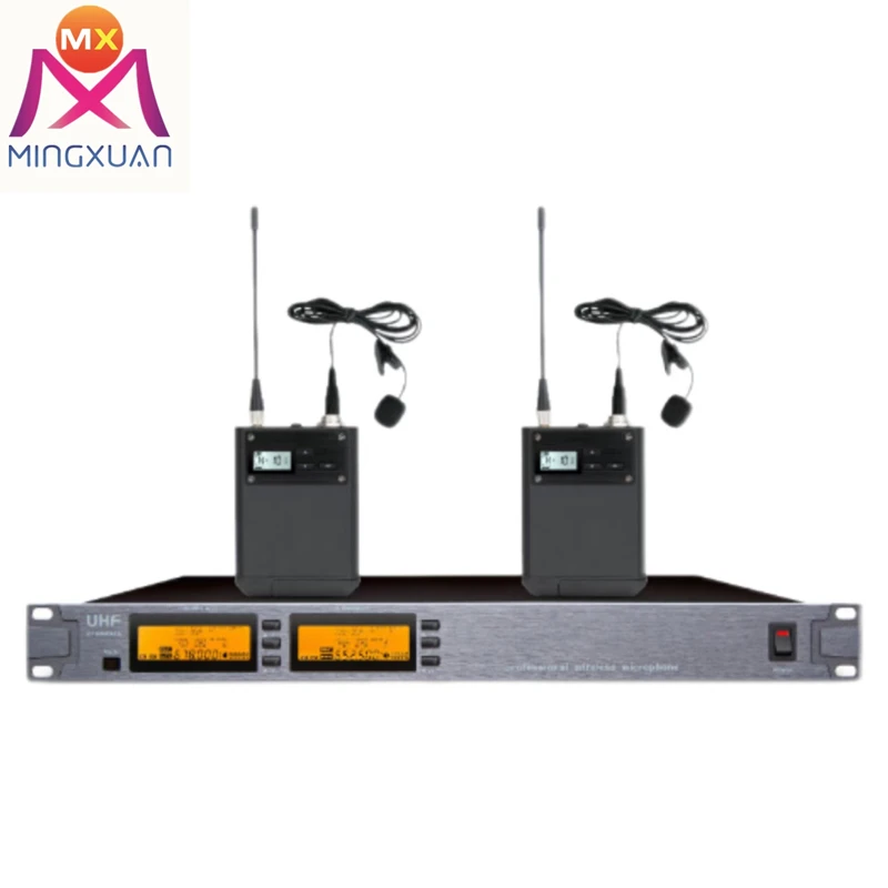 Dual Channel Headset Long Range One Drag Two Wireless Microphone Meeting Training Room
