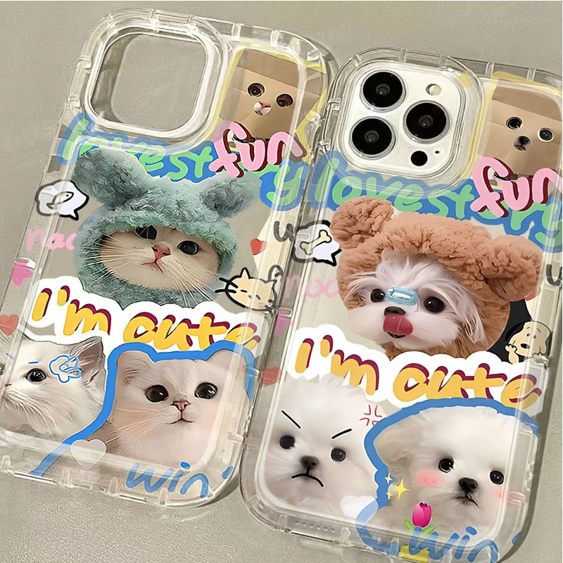 Cute Cat Dog Kitten Puppy Case for Xiaomi 13T 12T 14 13 12 12X 12S 11 Lite 10 11i POCO X6 Pro X3 NFC X4 GT X5 F3 F4 F5 TPU Cover