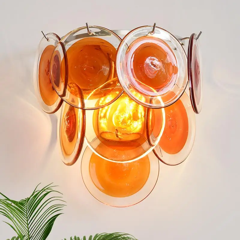 French Murano Glass Dopamine Colorful Wall Lamp for Living Room