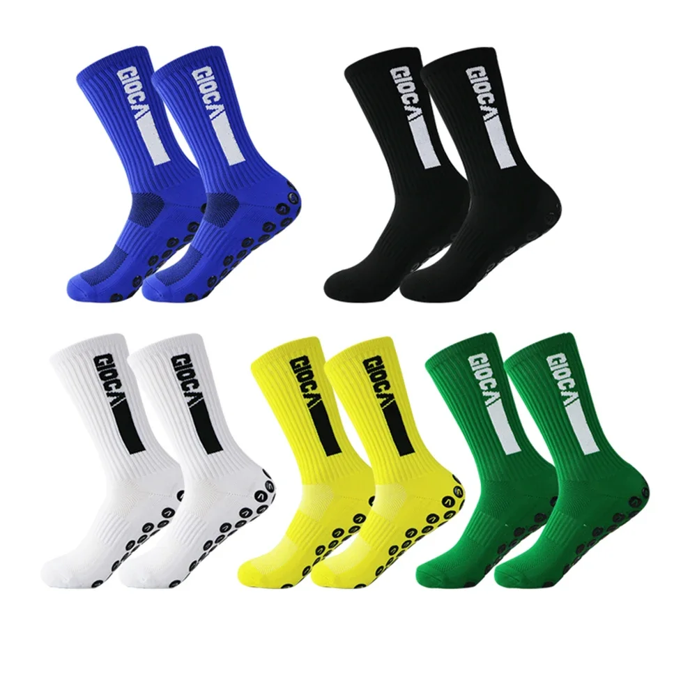 

1 Pair New Men Women Non-slip Silicone Sports Soccer Socks Sweat Absorbing Breathable Football Tennis Socks