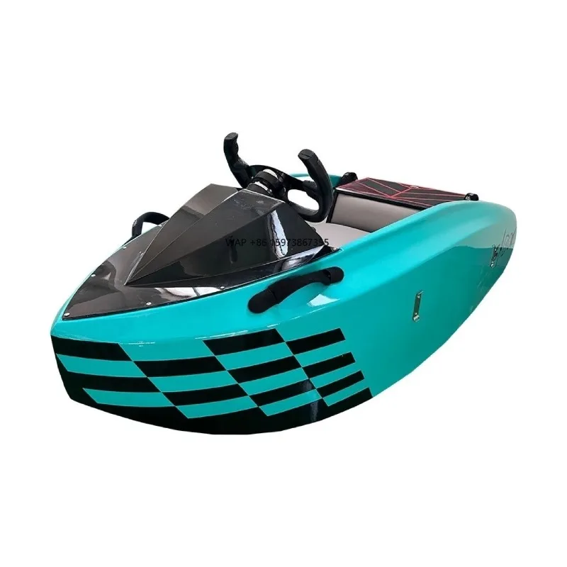 Electric Go-Kart Mini Jet Boat for Leisure Sports Fishing Water Club & Stream Drifting Fiberglass Material