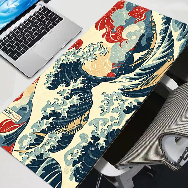 Mouse Pad Ukiyo-e prints Large Gamer XXL Keyboard Desk Mouse Mat Carpet Rubber Tapis Souris Gaming Notbook max Mousepad