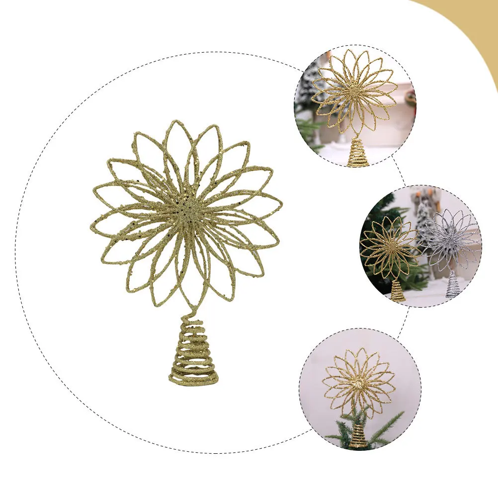 

Hollow Multi-Petals Christmas Tree Star Topper Metal Xmas Tree Ornament Decoration Star Ornament Xmas Decor Party Supplies