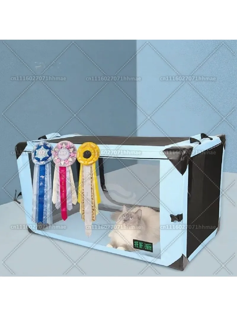 Cat Racing Cage for Exhibition Show Portable Foldable Cattery Delivery Room Transparent Pet Isolation Cage Large Space Cat Cages