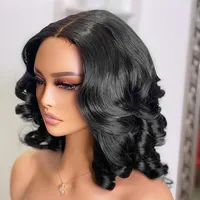 Pre Bleached Knots Lace Front Body Wave Bob Hair Wig Human Hair Ready To Wear Pre Cut Pre Plucked Glueless Wig For Women 16inch