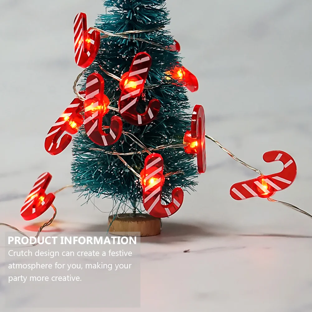 

2Pcs Christmas Crutch Design Lamp String LED Light String for Party Xmas Decoration Xmas Light Decor Party Decoration